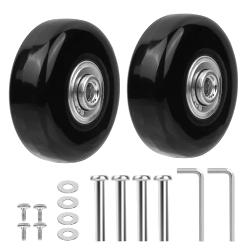 2 PcsRuedas de Maletas de Reemplazo, 50x18 mmRuedas de Equipaje, Repuesto de Ruedas para Maletas de Viaje, Ruedas de Repuesto, Rueda Maleta de Goma de Reparacion para Carritos de Equipaje Trolley