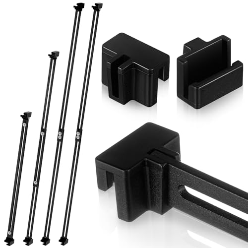 Humyoun 12 Pcs Metal Adjustable File Cabinet Rails Set Include 8 Hanging File Rail Clips 4 Cabinet Dividers Bars Suitable for Cabinets with Drawer Thickness Less Than 1/8 Inch(Black,18-32.5 Inch)