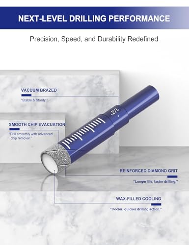 6 PCs Diamond Drill Bits Set for Porcelain, Ceramic, Glass & More - Versatile Tile Drill Bits for Efficient, Precise Drilling