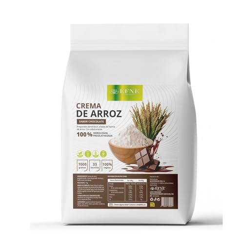 EFNE Crema de Arroz Pregelatinizada en Polvo 1kg | Sabor Chocolate | Fuente de Carbohidratos | Preparación Instantánea | Textura Fina y Cremosa | 30-40 Servicios | Alimentación Deportiva