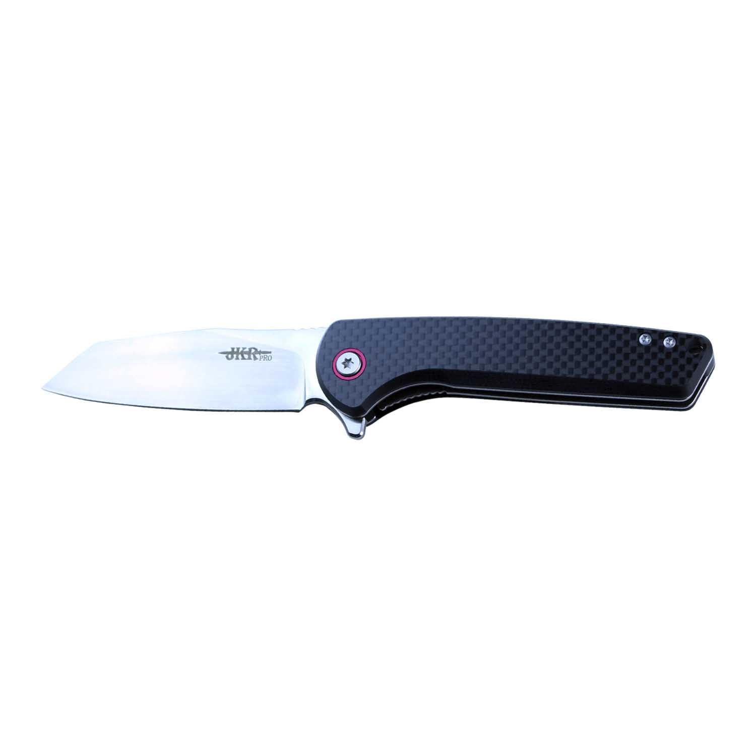joker Coltello da tasca a cuscinetto JKR10014, Manico G10 / Fibra de Carbonio in nero e Lama de Acciaio D2 de 9 cm, Lunghezza totale de 20,5 cm per attività di caccia, pesca ed escursionismo