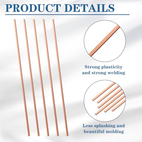 Image of Tandefio 7.5% Silver Brazing Rods AWS BCUP-4 40 Sticks, Silver Solder Flat Welding Rods 0.050 inchx1 /8 inchx10 inch for Air Conditioning, Refrigerator, Cold Storage & HVAC Units, Phos Copper Brazing Alloys