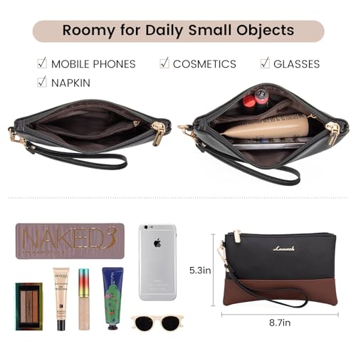 Image of LOVEVOOK Laptop Bag for Women, Black- Brown