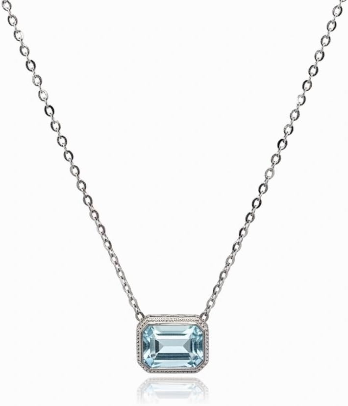 925 Sterling Silver Pendant with Natural Topaz Necklace