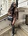 Flygo Women's Faux Fur Coat Fluffy Faux Fur Jacket Long Sleeve Lapel Furry Winter Jackets Shaggy Parka Short Coat(Brown-S)