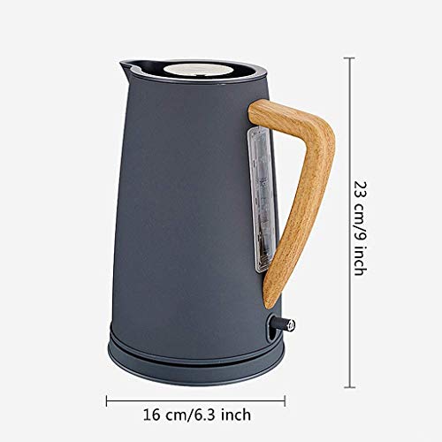 Zecken Edelstahl-Kessel, 1.7L Wasserkocher Schnell Boil Holzgriff Entwurf, Darkgray – Bild 3