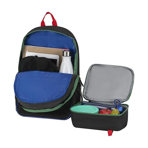 Image of PUMA Unisex Kid's Colony Lunch Kit & Backpack Combo, Black /Multicolor, Medium