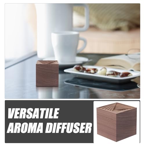 Difusor aromático eléctrico de madera nogal negro para hogar y auto miniatura 3