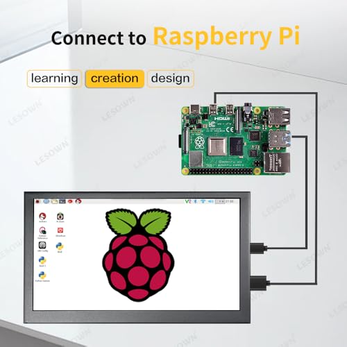 Image of 7 inch Mini Monitor HDMI LCD Display PC Case Secondary Screen 1024x600 IPS Small Portable Monitor with Speakers PC Temperature Display for Laptop Windows