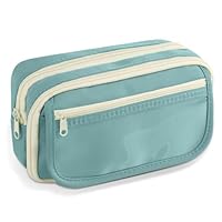 TIECHI Large Pencil Case for Girls Boys, Cute Pencil Case with Compartments for Students, Office, College, School Supplies (Blue)