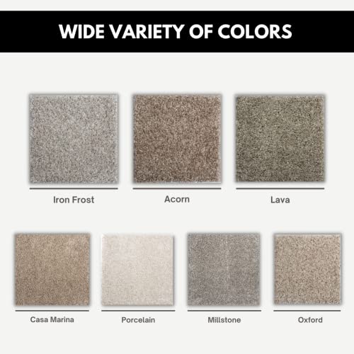Smart Squares Easy Street Premium Made in The USA Carpet Tiles 18x18 Inch, Soft Padded, Seamless Appearance, Peel and Stick for Easy DIY Installation (10 Tiles - 22.5 Sq Ft, 1970 Millstone)