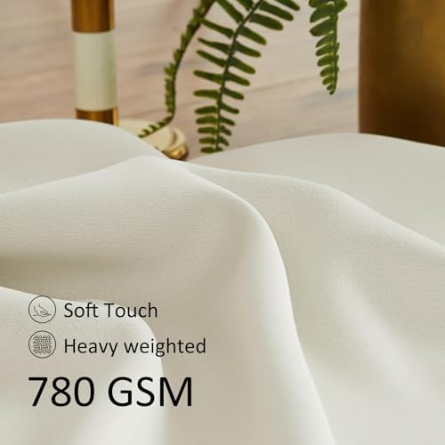 Image of Treatmentex Pompom Window Curtain Panels Natural 45 inch Long Small Window Curtain Ivory Curtain Drapes for Basement Laundry Room Darkening Curtains 2Panels