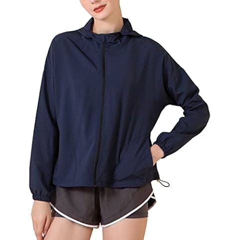 altiland Workout Zip Up Hoodie Jackets for Women, Lightweight Athletic Yoga Gym Running Shirts with Pockets UPF 50+ Cover