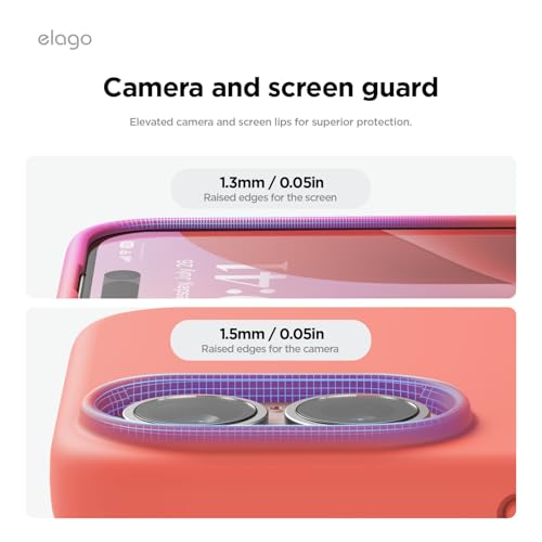 Image of elago Compatible with iPhone 16 Case, Premium Liquid Silicone Case, Full Body Protective Cover, Shockproof, Slim Phone Case, Anti-Scratch Soft Microfiber Lining, 6.1 inch (Pomelo Pink)