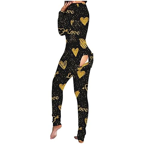 Copelsie Schlafanzug Damen Frottee, Lang Baumwolle Overall Elegant Sexy Strampler Cover