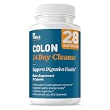 Dr. Tobias Colon 14 Day Cleanse, Advanced Gut Cleanse Detox for Women & Men with Cascara Sagrada, Psyllium Husk, Senna Leaf & Probiotics, Non-GMO Colon Cleanse, 1 Bottle of 28 Capsules (1-2 Daily)