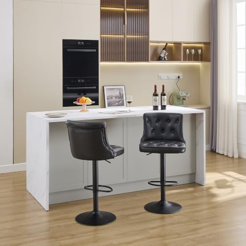 Image of FIRAVOE Swivel Kitchen Bar Stools Set of 2, Adjustable Height 25 inch-34 inch
