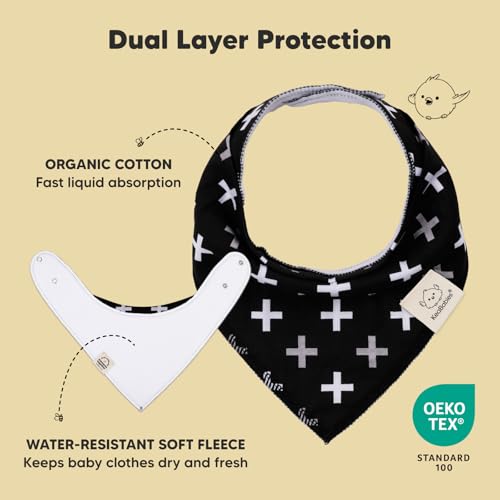 Image of KeaBabies 10pk Organic Baby Bandana Bibs for Drooling and Teething (MONOS)