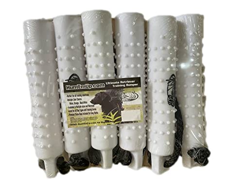 (6 pack) Regular Plastic Dog Bumpers - 1.75 Inch x 10.75 Inch Retrieving Dummies for Duck Dog Training - Highly Visible White Float Toy