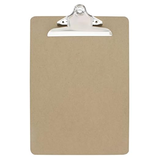 Emraw Standard Size Wooden Clipboards Flat Hanging Hardboard Set with Extra Secure Sturdy Spring Clip for School, Office, Work, Home, Hospital - 1 Pack