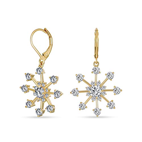 Conjunto de joyas de copo de nieve con circonitas de corte brillante 3
