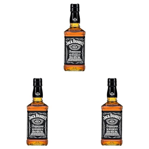 Jack Daniel's Tennessee Whiskey Old No.7 Cristal, Whiskey Suave e Intenso al Paladar, 40% Vol. Alcohol, 500ml (Paquete de 3)