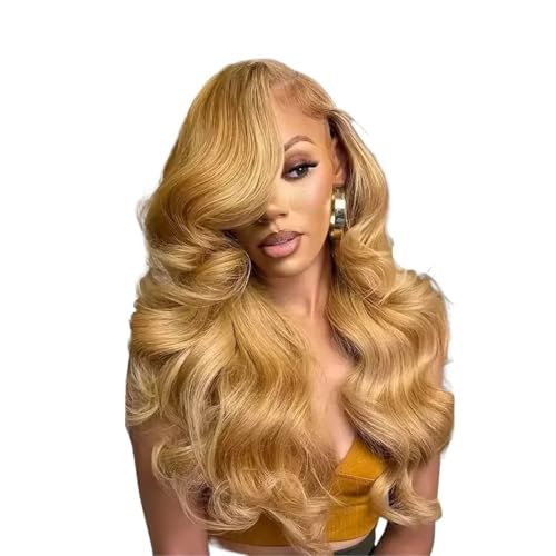 Perruque de cheveux humains Body Wave blond miel de qualité supérieure en 34 pouces