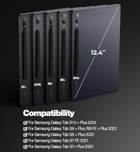 Image of Case Keyboard for Samsung Galaxy Tab S10+ Plus / S9 FE+ Plus / S9+ Plus / S8+ Plus / S7 FE / S7+ Plus 12.4 inch - Magnetic Keyboard, Slim Case with S Pen Holder (Normal, S7 12.4 inch)