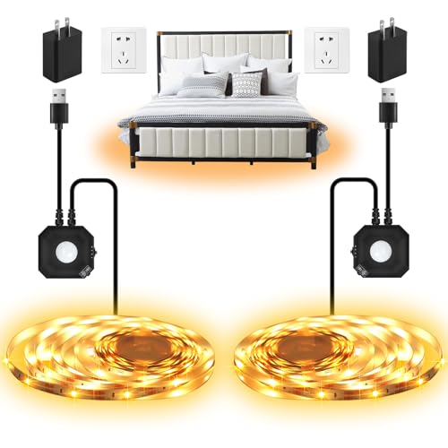 Taormey Motion Activated LED Strip Lights 2-Packs 9.8Ft Warm White Lighting