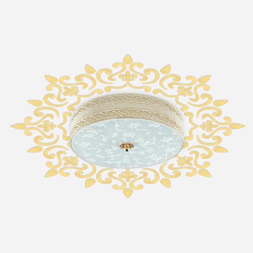 Image of INCREWAY 1 Set Self-Adhesive Acrylic Lamp Decoration Wall Sticker Set Gold Ceiling Lamp Art Decorative Wall Sticker No Drill Lamp Base Decorations for Led Light in Bedrooms and Living Rooms
