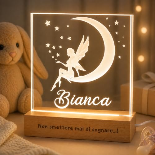 SBUGATTA |Lampada Personalizzata Con Nome |Luce Notturna Bambino Bambina Neonato