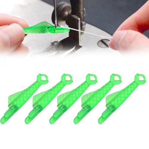 Fish Mouth Sewing Machine Needle Threader 2024 Upgrade Quick Sewing Machine Loop Easy Selfthread Needle Threaders Tool Automatic Sewing Needle Threader Simple Needle Threader (Green*5)