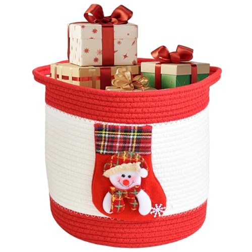 Cesta trenzada Navidad - Cesta De Cuerda Trenzada Para Almacenamiento De Navidad | Organizador De Comida Para Fiestas,Para Cumpleaños Hombres Pascua Chocolate Snacks Caramelos Frutas San Niños