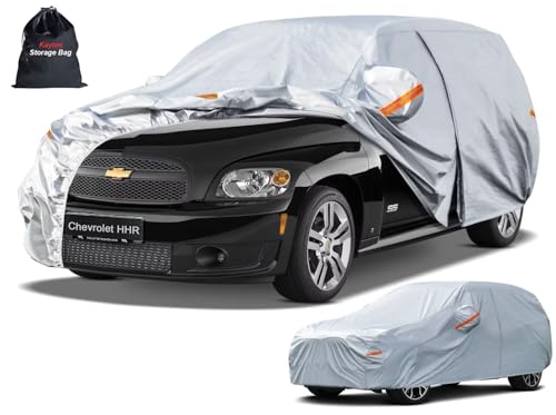 Image of Kayme 6 Layers SUV Car Cover Custom Fit for Chevrolet HHR (2005-2011), Waterproof All Weather for Automobiles,Rain Sun UV Protection.Silver