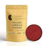 CARMEL ORGANICS Hibiscus Petals Powder 8 Ounce or 0.5 Lb(Pack of 1) | USDA Certified Organic| Non GMO & Gluten Free | Rich in Vitamin C | Indian Origin Hibiscus Petals Powder