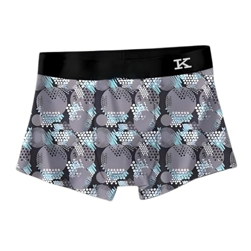 Image of Kinu Men's Comfortable Boxer Briefs Printed Design Ultra Soft Stretch Trunks Breathable Moisture-Wicking Underwear for Daily Comfort - Combo of 4