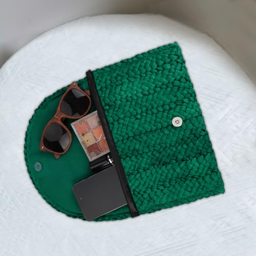 Image of Straw Clutch Bag for Women Envelope Woven Clutch Handbag Summer Beach Purse