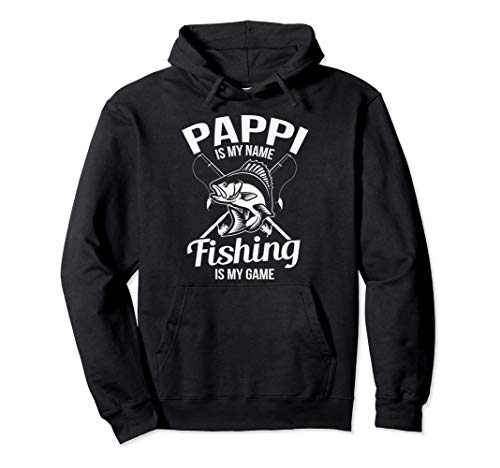 Pappi Is My Name Fishing Gift Felpa con Cappuccio