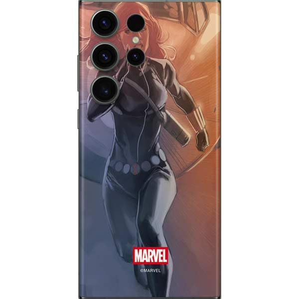 Skinit Decal Phone Skin Compatible with Galaxy S23 Ultra - Officially Licensed Marvel Black Widow Running Design