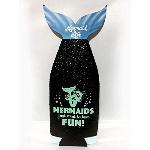 Mermaid Life Bottle Size Sparkle Koolie (Black Sea)