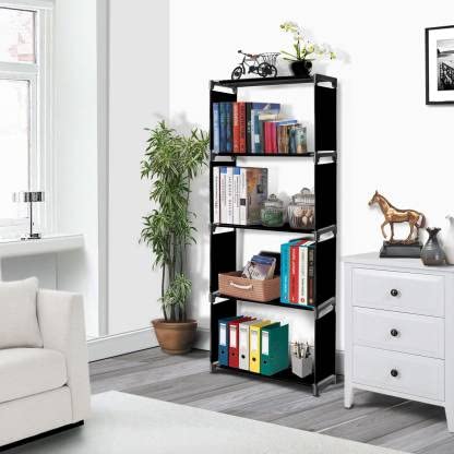 SPACE ORGANISER Plastic Children Simple Bookshelf Storage Organizer for Bedroom Office Living Room (Black, 5 Layer) SPACE ORGANISER Plastic Children Simple Bookshelf Storage Organizer for Bedroom Office Living Room (Black, 5 Layer)