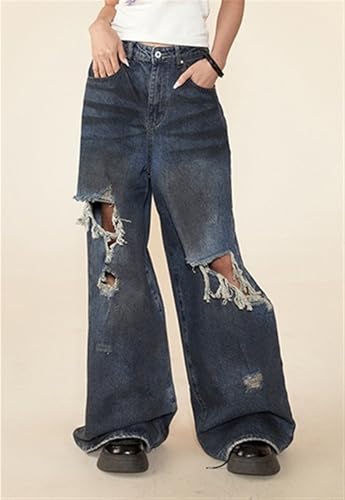 Women's Y2k Ripped Jeans Baggy Harajuku Aesthetic Denim Trousers Streetwear Oversize Jean Pants Vintage Clothes3
