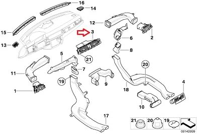 BMW Genuine Fresh Air Grille Center for 328i 328xi 335i 335xi 328i 328xi 335i 335is 335xi 328i 335i 328i 335i 335is