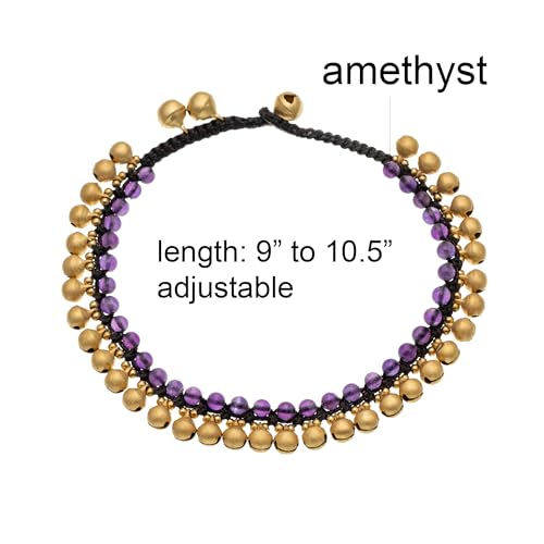 Image of kelistom Bohemian Ankle Bracelets for Women Handmade Natural Stone Beaded Chain Anklet