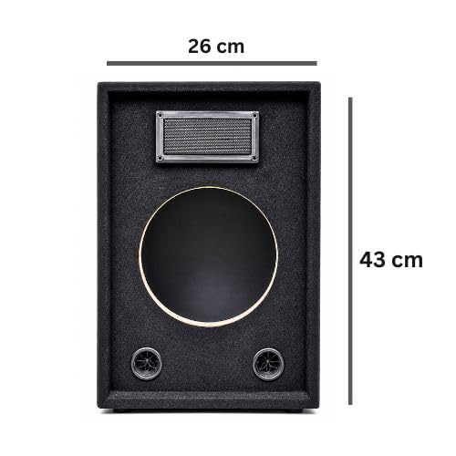 Image of 8Inche gaint woofer Wooden Speaker Box || with retangle Tweeter, air Hole Cup and Grill with Screw Set || 43 * 26 * 26 cm