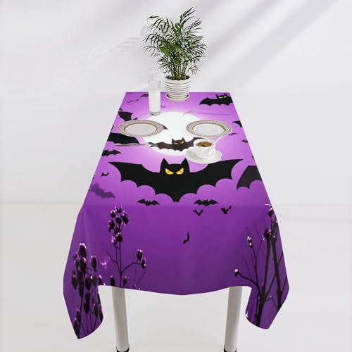 Nappe d'Halloween pour table carrée 140x190 nappe imperméable violette - 5