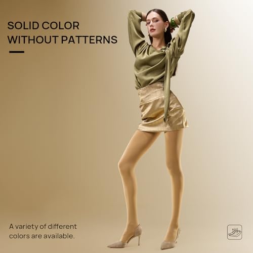 Image of MANZI Microfibre Tights for Women, Semi Opaque Solid Colored Footed Pantyhose 70 Denier