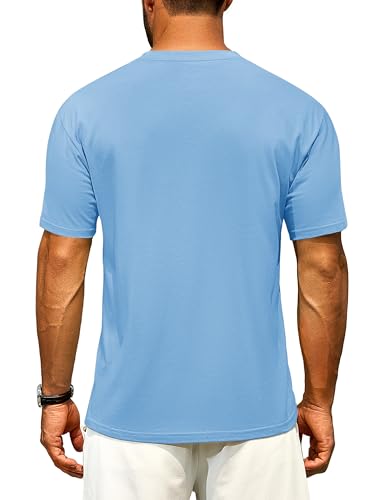 Cotrasen Men's T Shirts Cotton Drop Shoulder Short Sleeve Shirts for Men Casual Soft Comfort Loose Fit Mens Summer Tee Shirts