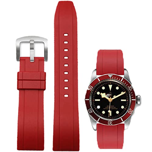 Image of Watch Band Quick Release Fluororubber 19mm 20mm 21mm 22mm Soft Durable Universal FKM Rubber Replacement Band Strap for Men Women