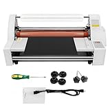 QianCruxtacy Máquina Laminadora Térmica, Laminadora Térmica 35cm A3/A4-4 Rodillos, Frío/Caliente, 1/2 Caras - Control Temperatura Digital - para Oficina, Escuela, Hogar (220V)